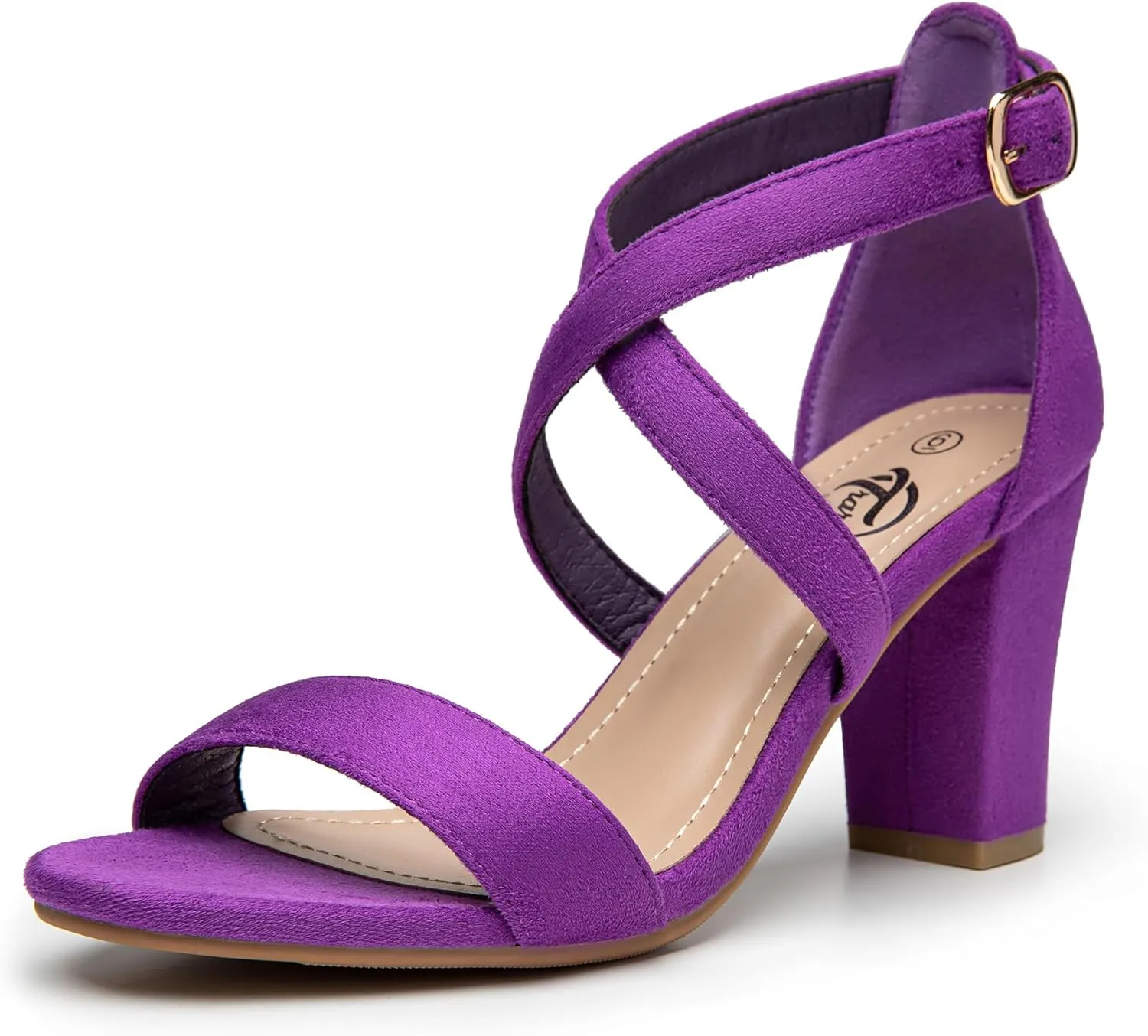 Trary Women's Sandal, White, Block Heel, Ankle Strap, Size 5-11.5, Formal Occasion Attendees