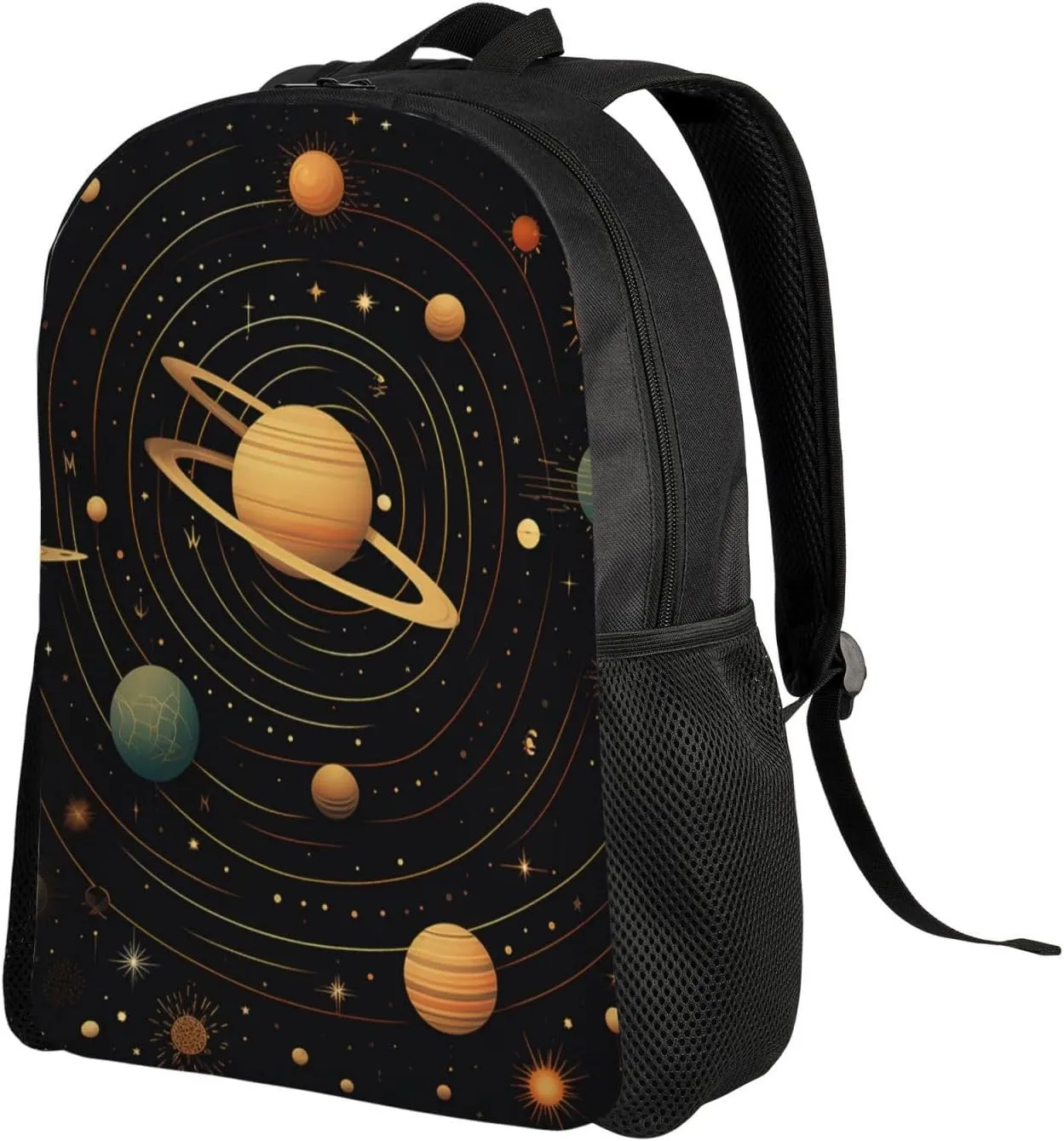 Travel Laptop Backpack Retro Astronomical Pattern Carry On Backpack Casual Daypack Waterproof Business Work Bag