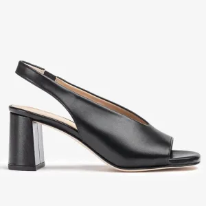 UNISA MONDY PEEPTOE SLINGBACK-BLACK Leather