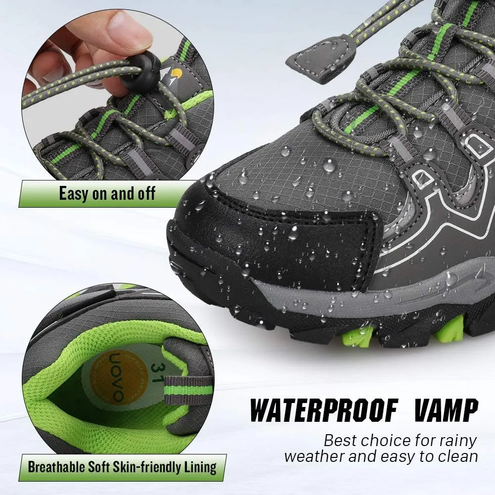 UOVO Boys Shoes Boys Tennis Running Sneakers Waterproof Hiking Shoes Kids Outdoor Fashion Sneakers Slip Resistant (Big/Little Boys)