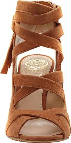 Vince Camuto Sammson Block Heel Sandalmaple Brown True Suede 9