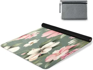 Watercolor Flowers Yoga Mat Tear Resistance & Thick Gym Fitness Mat,Non Slip Natural Rubber Yoga Mat for Yoga, Pilates & Floor Workouts