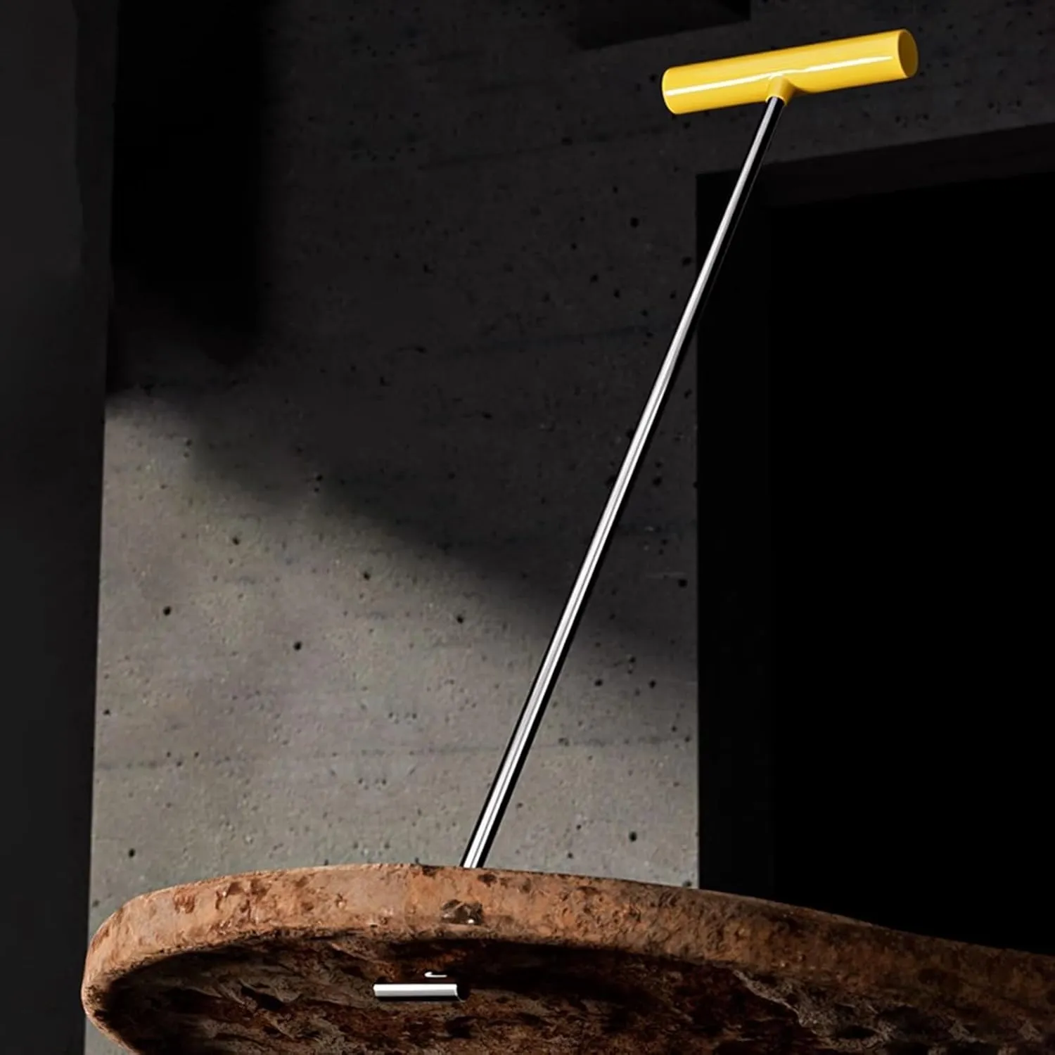 WDJBPSH Stainless Steel Pry Bar for Moving Lifting and Pulling, 26 23 19 15 11inch Length Manhole Cover Lifter with Yellow Non-Slip Handles, Portable - Easy Operation(Dia 8mm,L-11in)