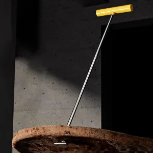 WDJBPSH Stainless Steel Pry Bar for Moving Lifting and Pulling, 26 23 19 15 11inch Length Manhole Cover Lifter with Yellow Non-Slip Handles, Portable - Easy Operation(Dia 8mm,L-11in)