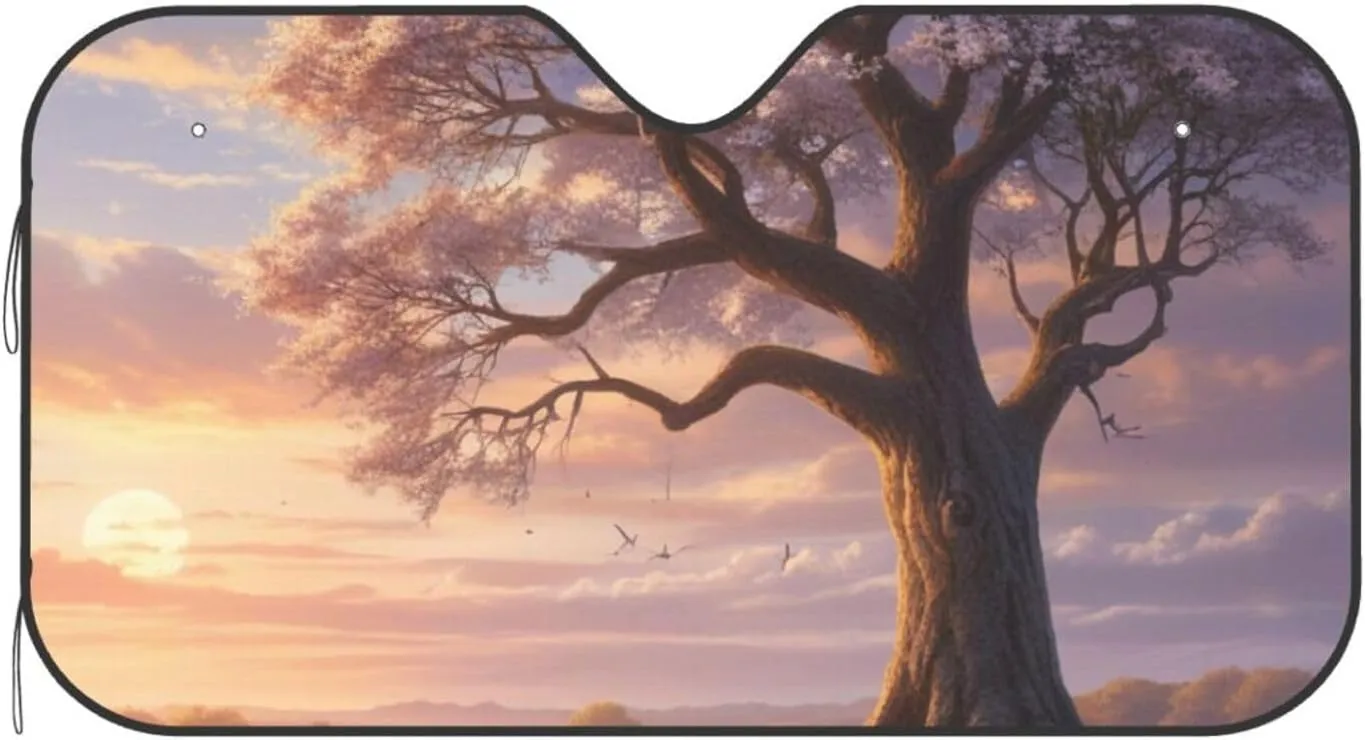 Whispered Wonders Printed Sun Visor for Car,Car Front Windshield Visor Sun Shade, Thickened Universal