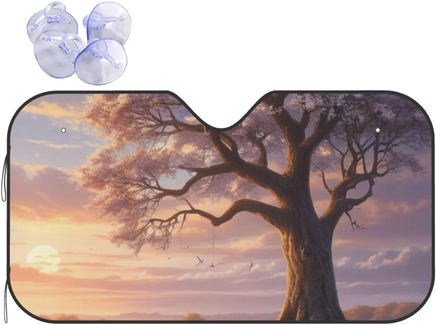 Whispered Wonders Printed Sun Visor for Car,Car Front Windshield Visor Sun Shade, Thickened Universal