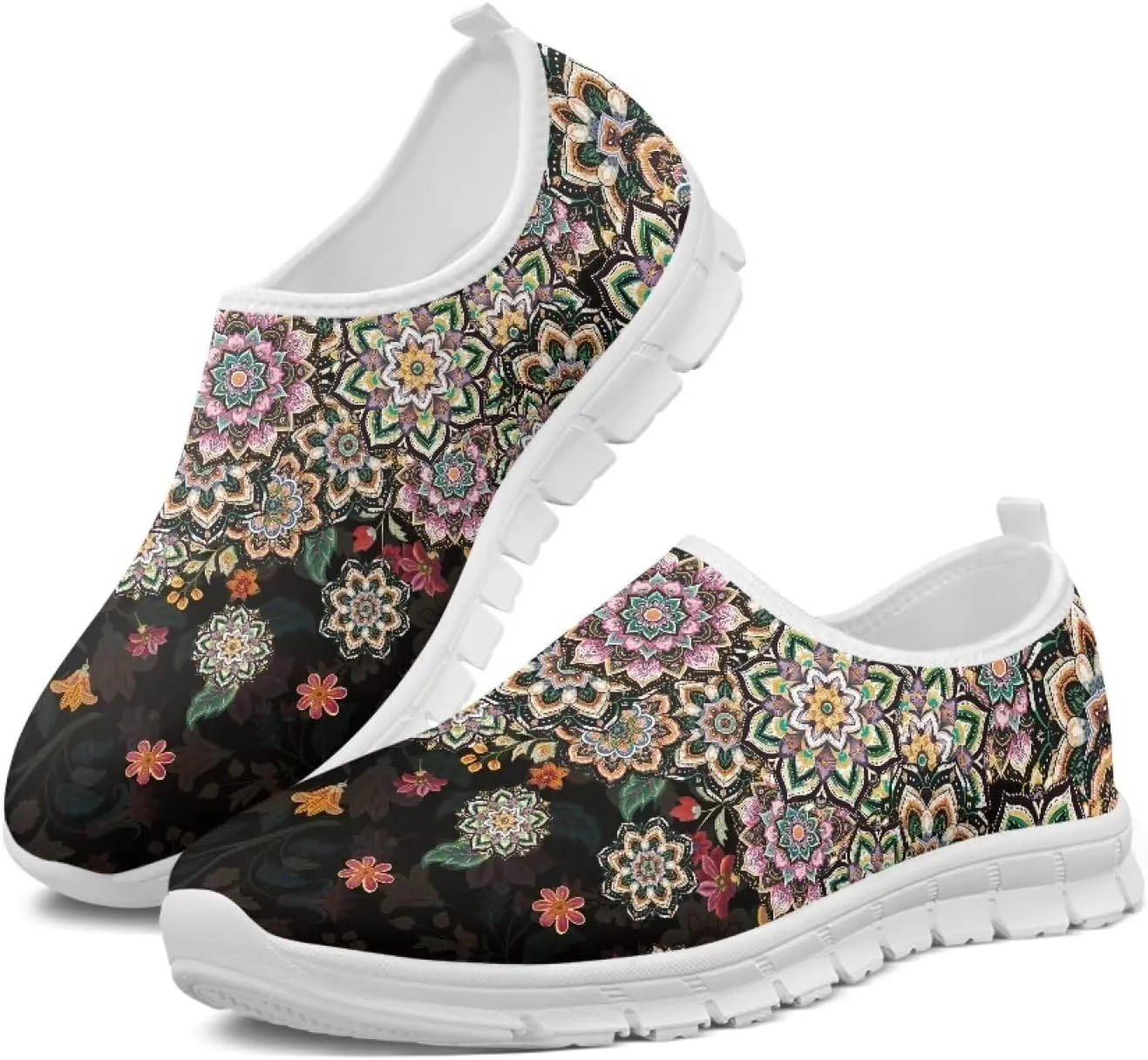 Women Sports Air Running Sneakers Lightweight Slide-in Casual Walking Shoes（White Sole）