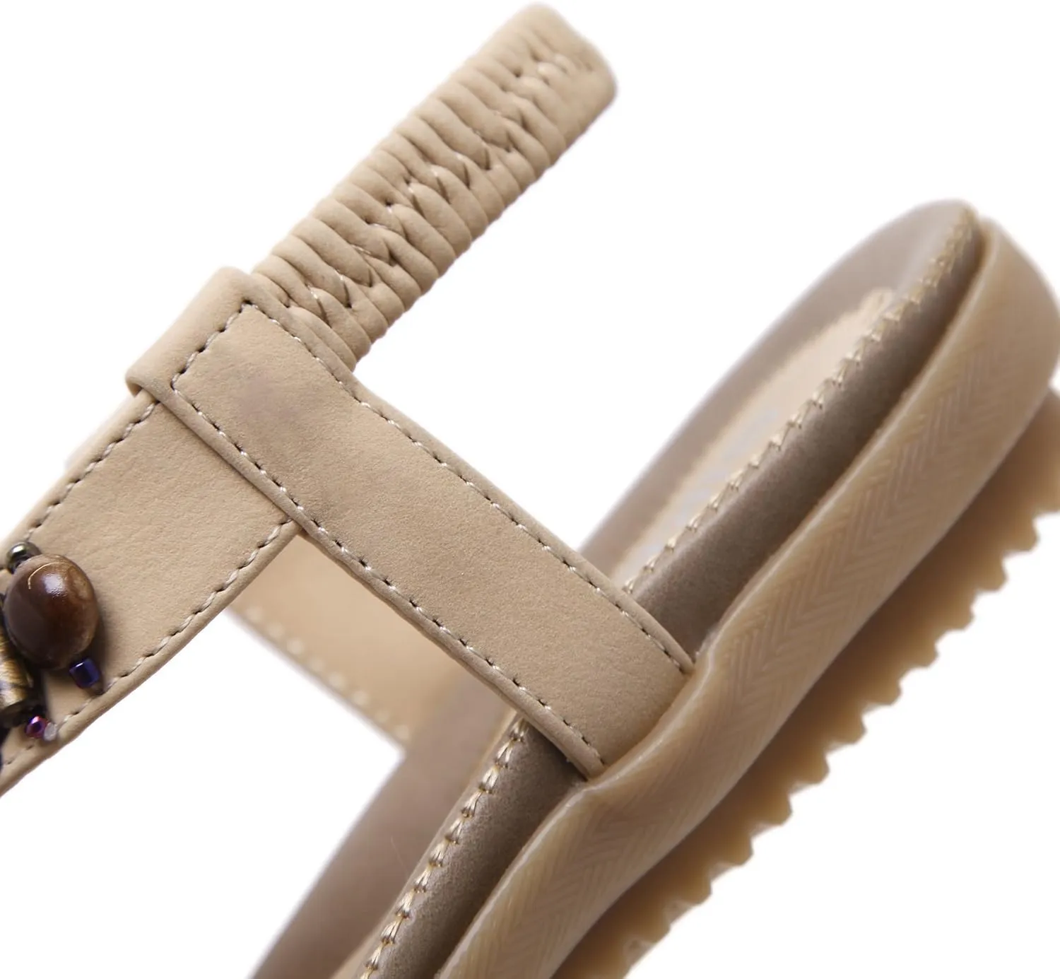 Women T-Strap Beaded Flower Gladiator Flat Dress Sandals Beach Shoes Bohemian Thong Sandal Elastic Back Strap Clip Toe Flats Sandals Summer Bohemian Rhinestone Slingback Beach Flip Flops Shoes