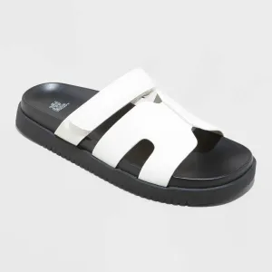 Women's 8 1/2 Hayley Slide Sandals - Wild Fable  White