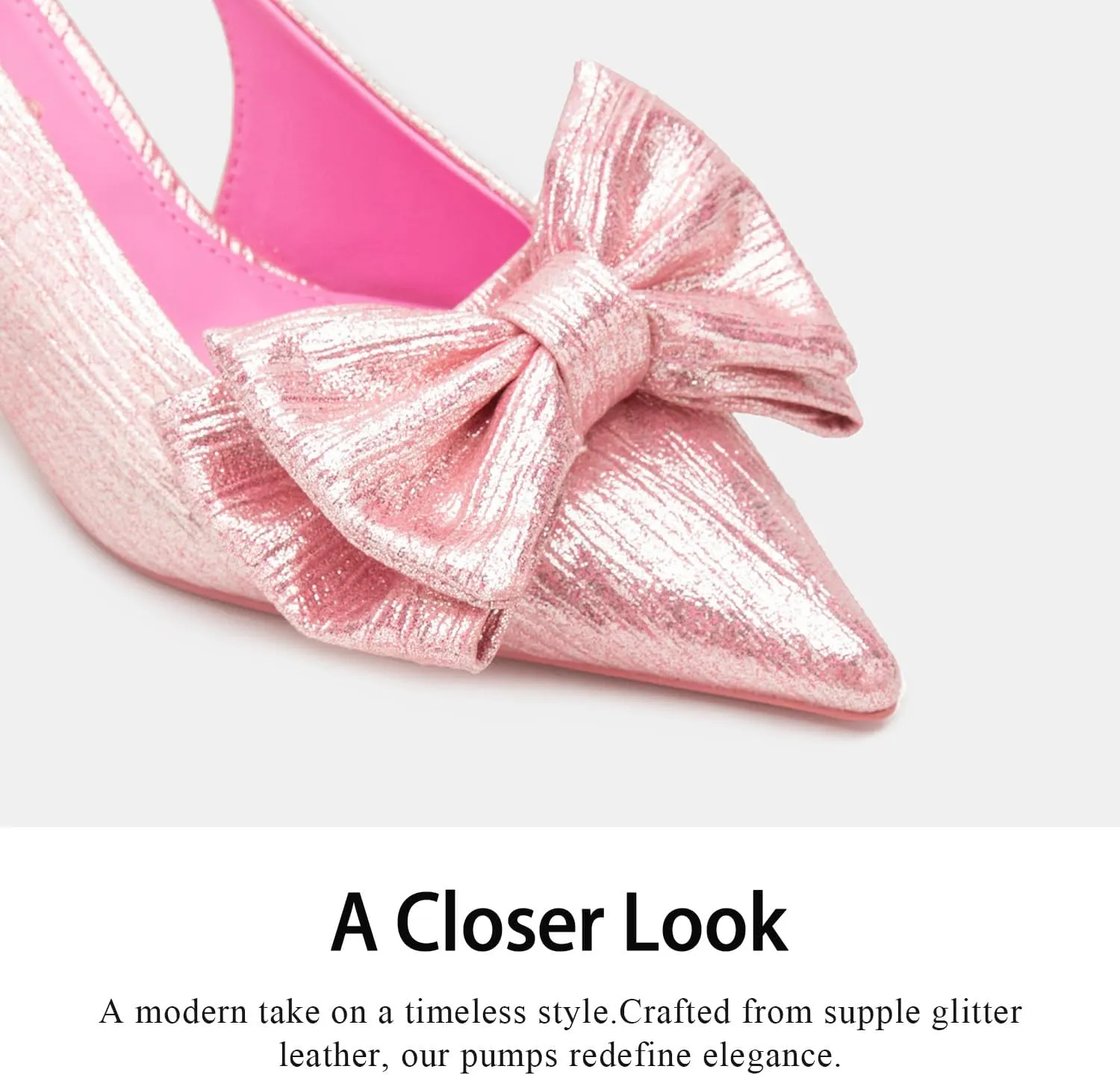 Women's Bow Slingback Pumps Women Dressy Comfortable Kitten Heels with Genuine Leather Insole Womens Closed Heeled Sandal for Dress Party Comfortable Footwear