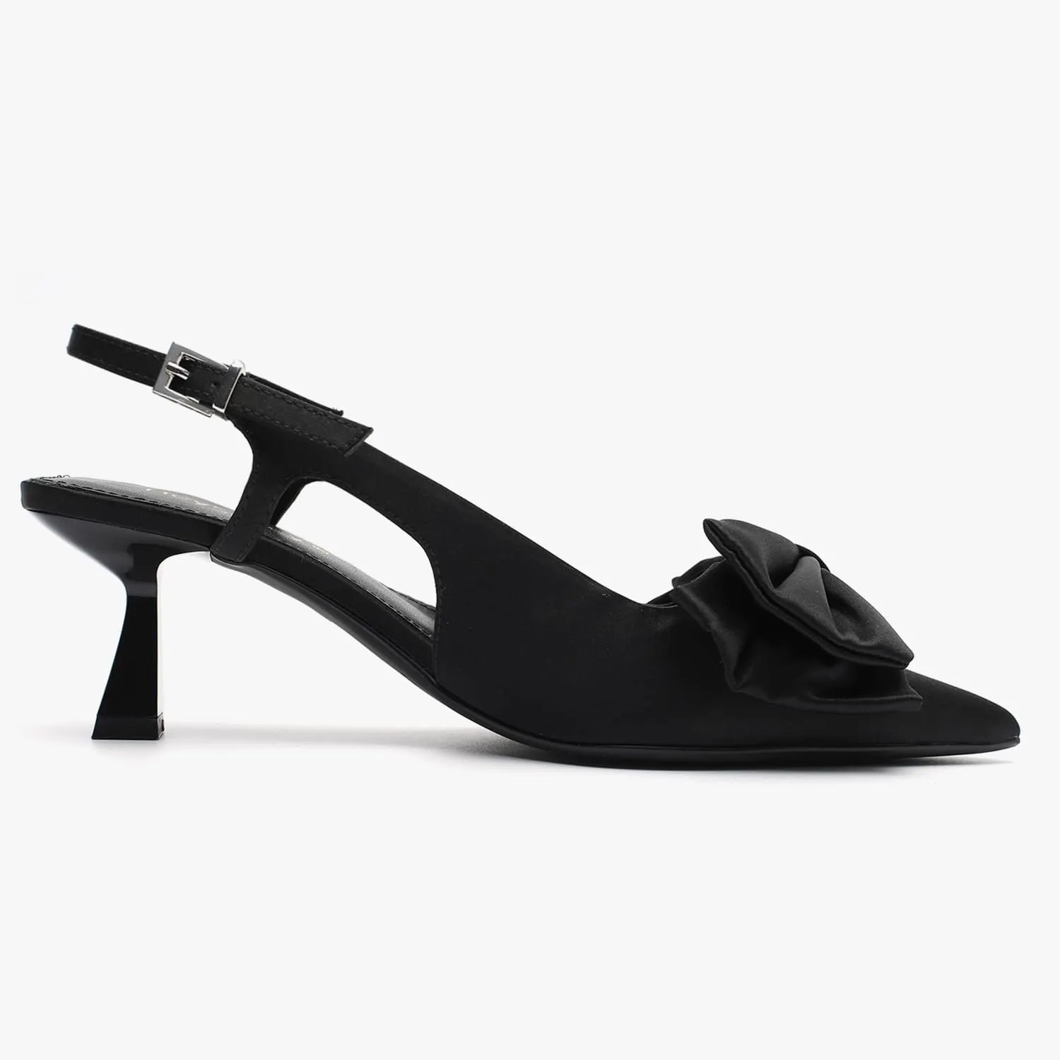 Women's Bow Slingback Pumps Women Dressy Comfortable Kitten Heels with Genuine Leather Insole Womens Closed Heeled Sandal for Dress Party Comfortable Footwear