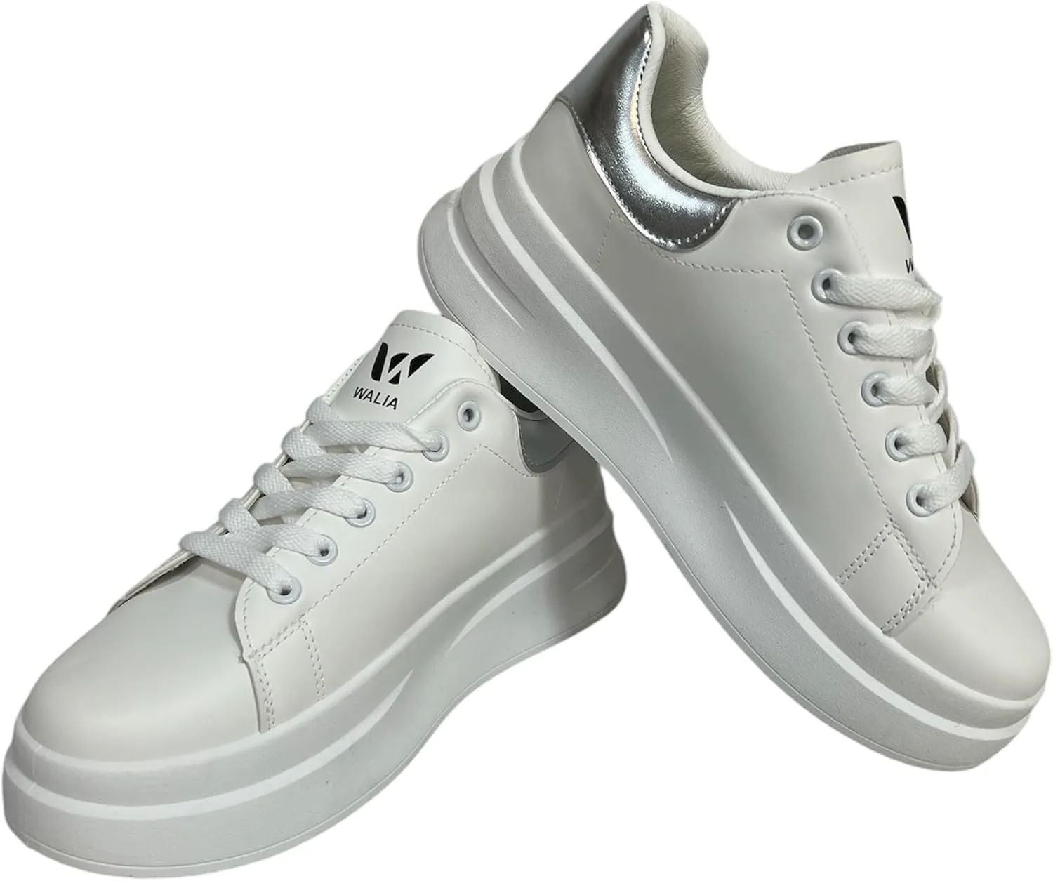 Women's Casual Sneakers with Leopard Print Accents, Lace-up, White, 'C'est la Vie' Text