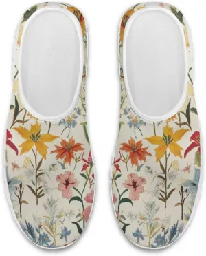 Women's Floral Print Sneaker Casual Low-Top Comfortable Outdoor Shoes Breathable Slip On Anti-Skid Tennis Sneaker for Ladies US 5.5-11.5