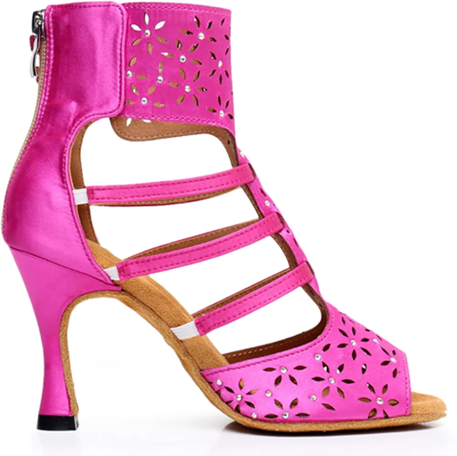Womens Girls Best Dancing Shoes T-Strap Ballroom Dance Heels Cutout Party Prom Ankle Sandals with Buckle X3233