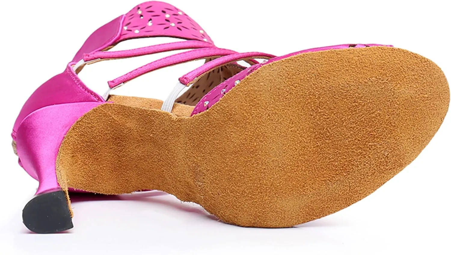 Womens Girls Best Dancing Shoes T-Strap Ballroom Dance Heels Cutout Party Prom Ankle Sandals with Buckle X3233