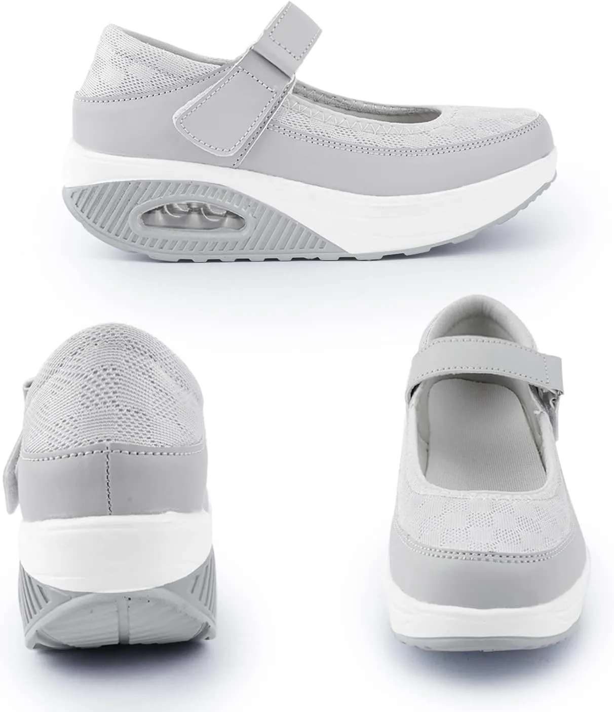 Womens Mesh Walking Shoes Working Nurse Shoes Non-Slip Adjustable Breathable Wedges Slip-on Mary Janes Sneaker Fitness Casual Nursing Orthotic Arthritis,Diabetes,Plantar Fasciitis,Lightweight Shoes