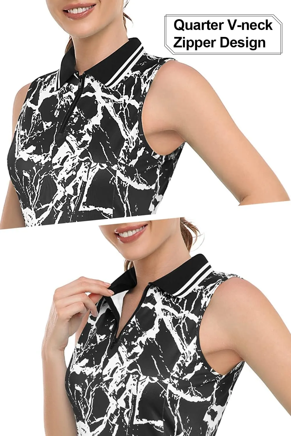 Womens Sleeveless Golf Tennis Dresses with Inner Shorts＆Pockets for Workout Exercise