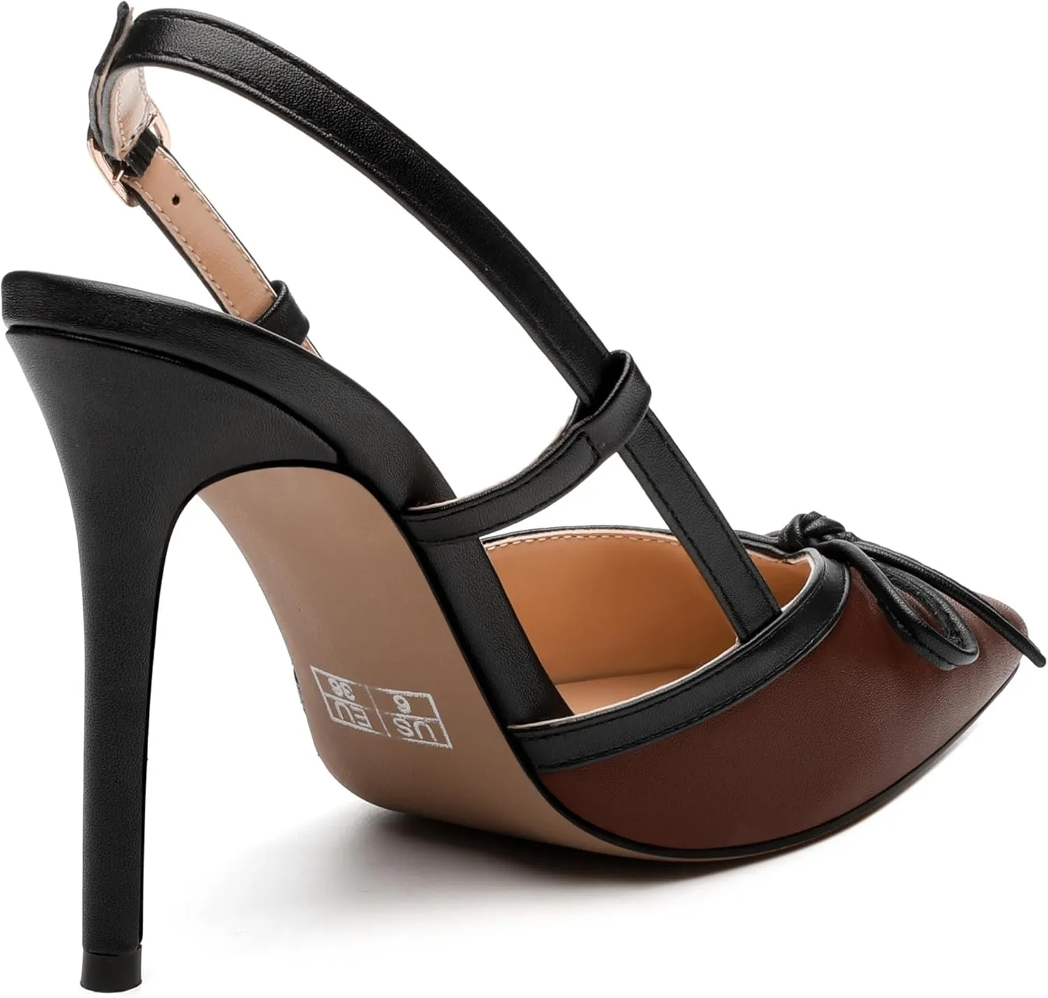 Womens Slingback Closed Pointed Toe High Heels Fashion Adjust Buckle Heeled Sandal Party Dating Wedding Dress Shoes