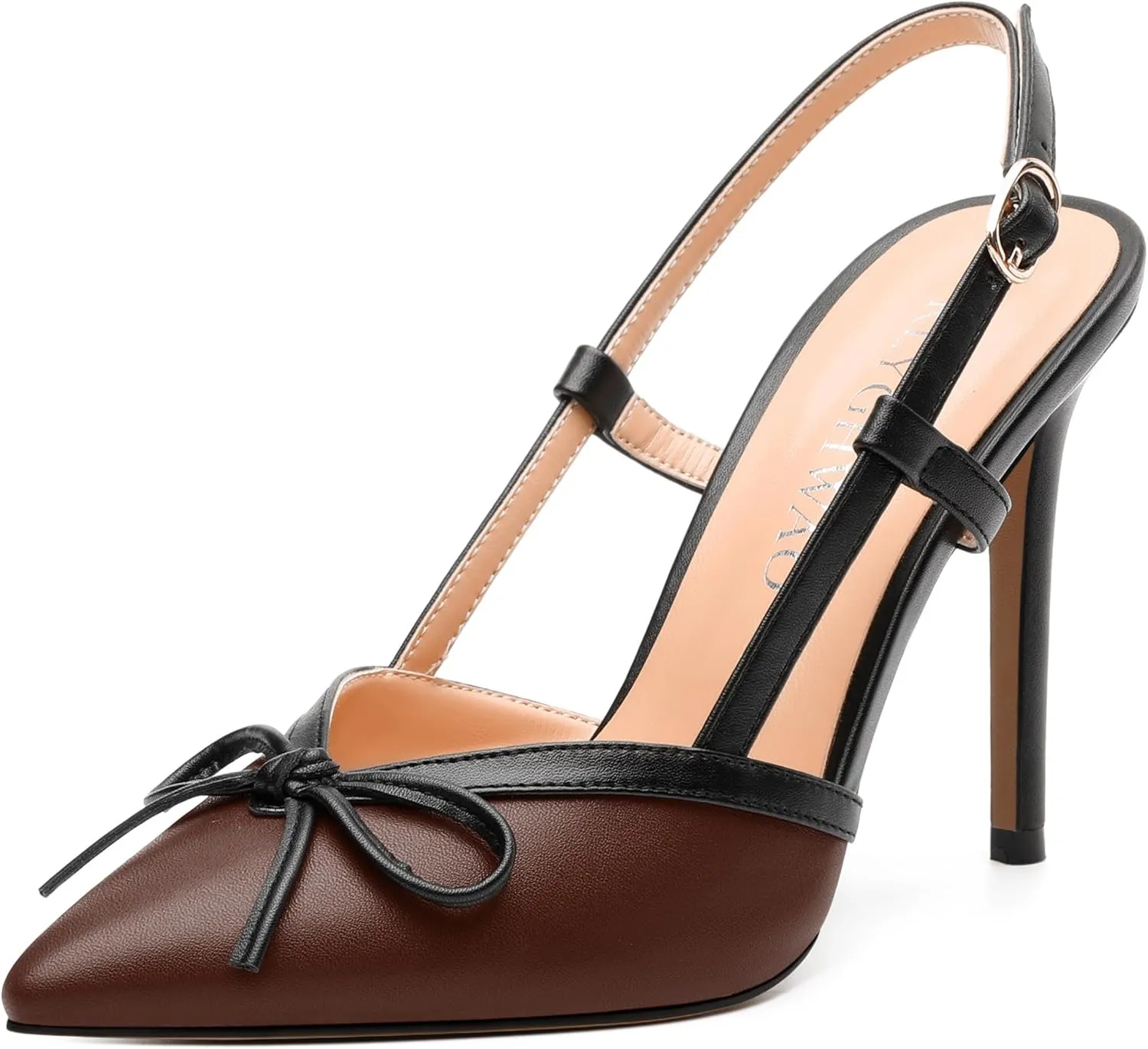 Womens Slingback Closed Pointed Toe High Heels Fashion Adjust Buckle Heeled Sandal Party Dating Wedding Dress Shoes