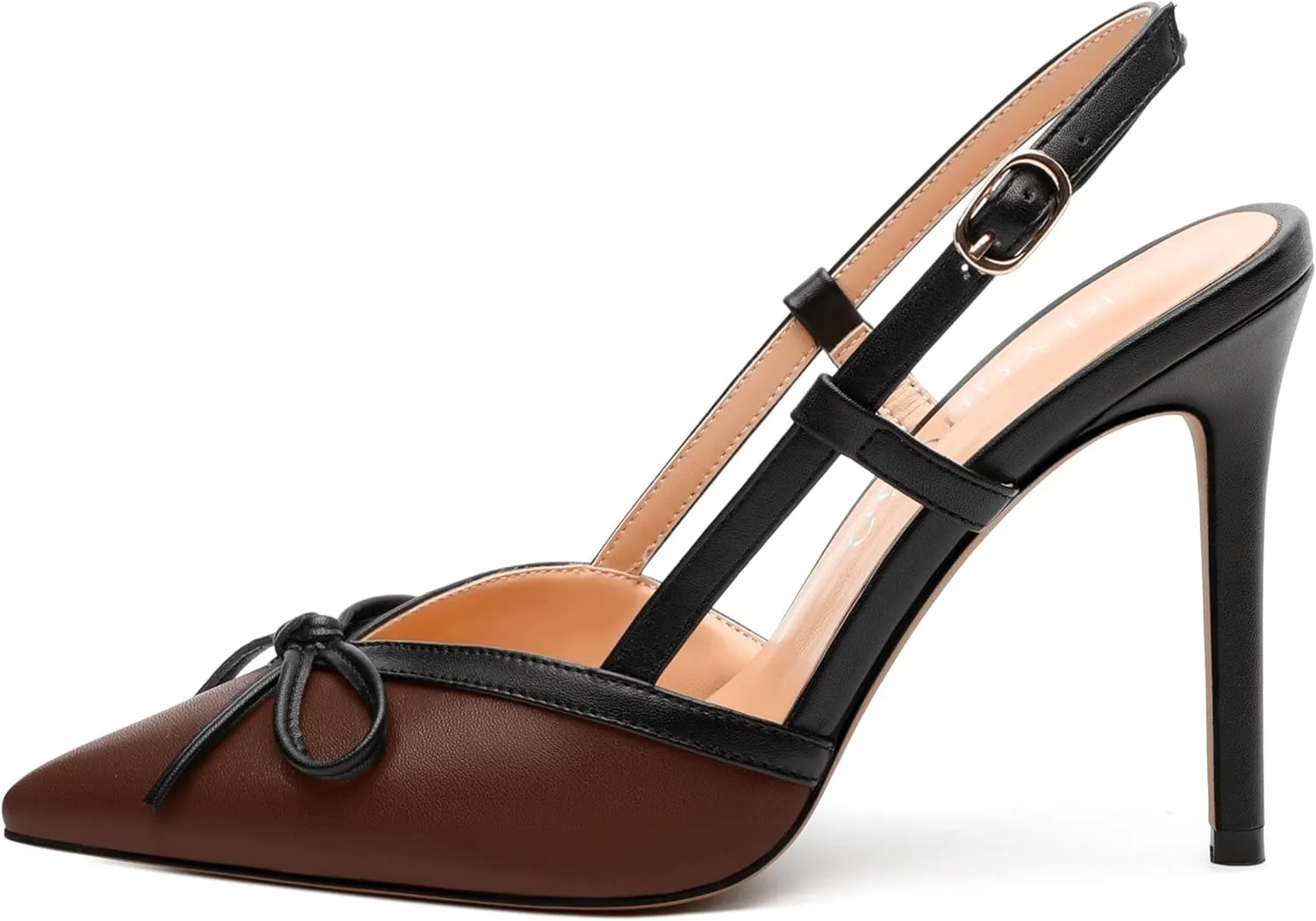 Womens Slingback Closed Pointed Toe High Heels Fashion Adjust Buckle Heeled Sandal Party Dating Wedding Dress Shoes
