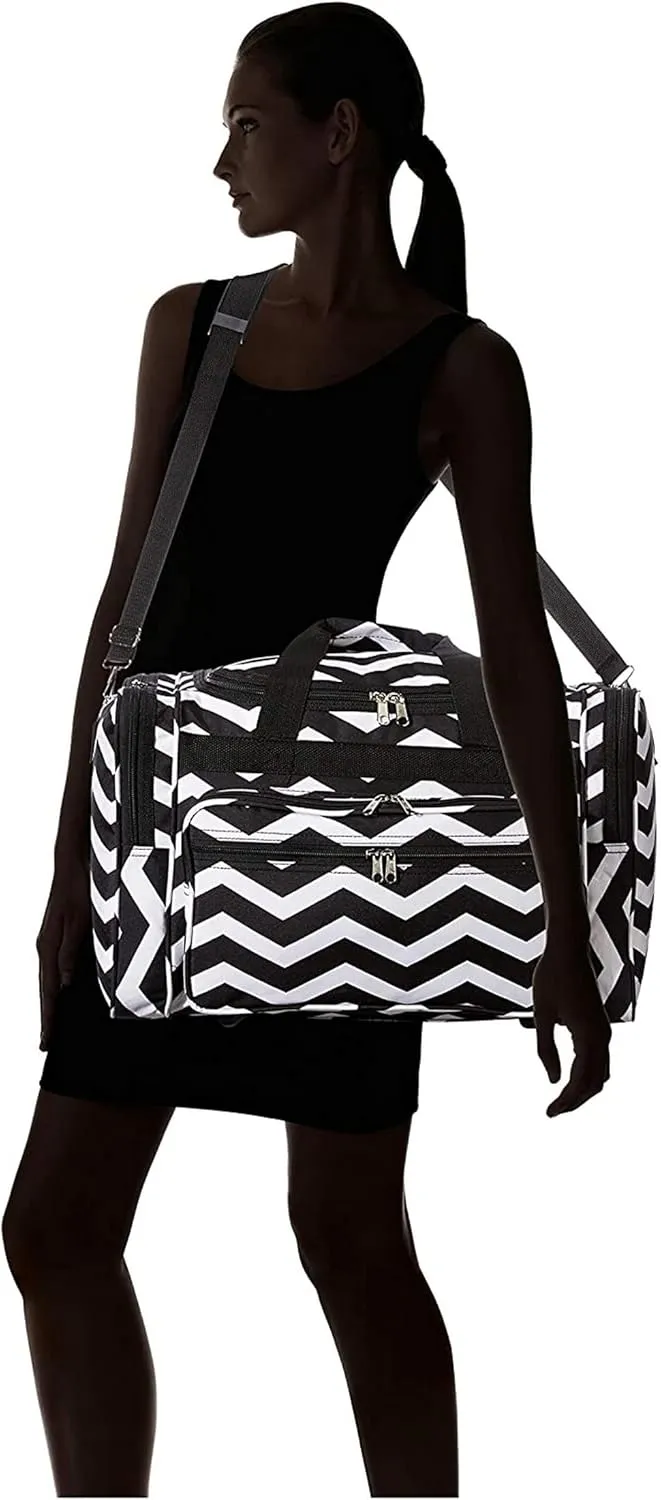 World Traveler Chevron 22-Inch Carry-On Duffle Bag with Adjustable Shoulder Strap