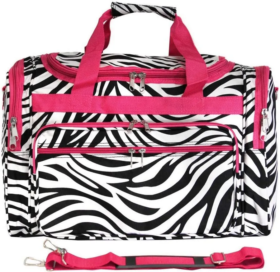 World Traveler Zebra 22-inch Carry-on Duffle Bag with Adjustable Shoulder Strap