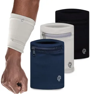Wristband, Lightweight Wallet Wristband for Running, Hiking, Workout, RFID Zipper Pouch for Cash, Cards and Small Essentials, 3 Pack