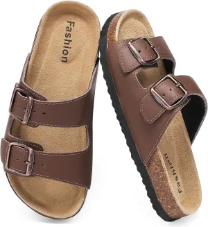 XTJSCBDSH Kids Sandals Boys Girls Slide Adjustable Back Strap Cork Toddler Slippers Casual Summer Shoes Open Toes with Cork Footbed