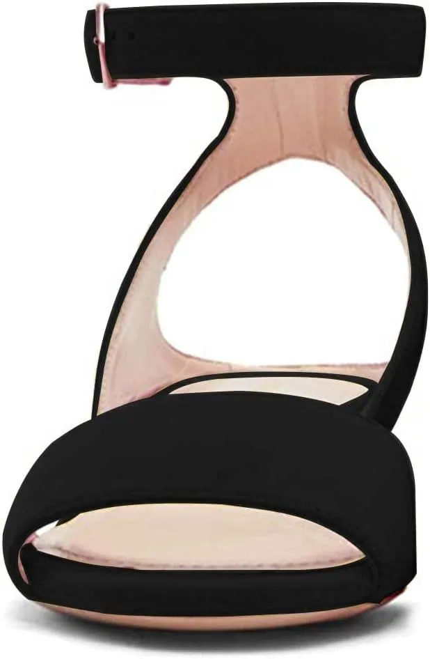 XYD Strappy Low Heel Sandal Pumps for Women Open Toe Ankle Strap Slingback Chunky Heeled Dressy Shoes
